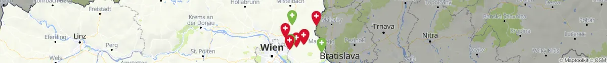 Kartenansicht für Apotheken-Notdienste in der Nähe von Prottes (Gänserndorf, Niederösterreich)